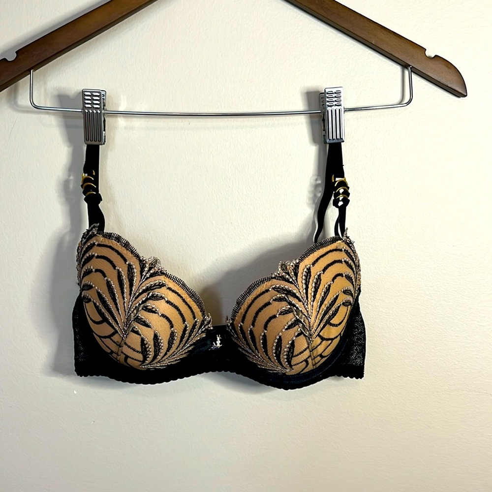 Aubade Hypnolove‎ Moulded Push-Up Bra French Luxury Lingerie Black 34A Boudoir